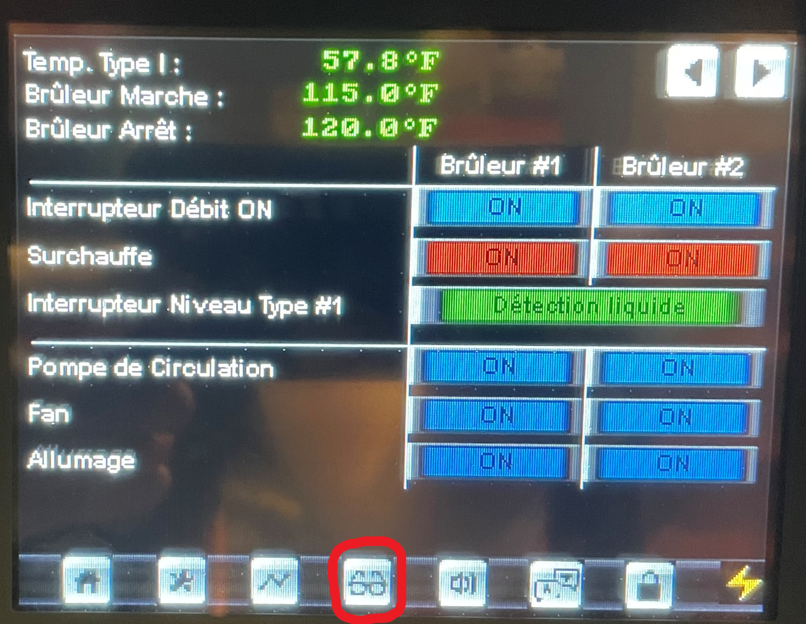 control panel close-up